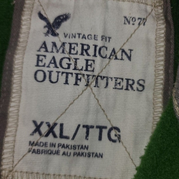 American Eagle Vintage Jacket boys2XL green front zipper Vintage fit - Picture 2 of 6